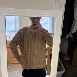 100% cotton lands end cable knit sweater